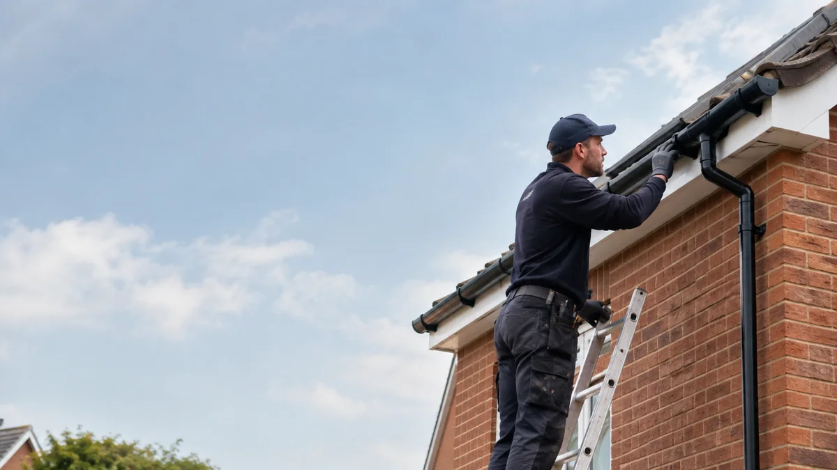Roof and gutter repair work following urgent weather damage in Leicester and Nottingham